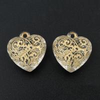 Akryl Vedhæng, Heart, 22x21x11mm, Hole:Ca. 1.5mm, Ca. 230pc'er/Bag, Solgt af Bag