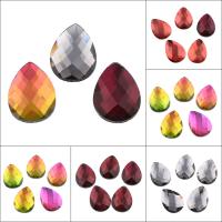 Γυαλί Cabochons, Ποτήρι, Teardrop, επίπεδη πλάτη & πολύπλευρη, περισσότερα χρώματα για την επιλογή, 18x25x4mm, 120PCs/τσάντα, Sold Με τσάντα