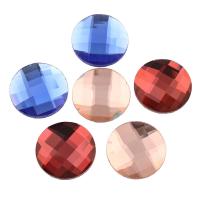 Γυαλί Cabochons, Ποτήρι, Flat Γύρος, επίπεδη πλάτη & πολύπλευρη, περισσότερα χρώματα για την επιλογή, 20x3mm, 120PCs/τσάντα, Sold Με τσάντα