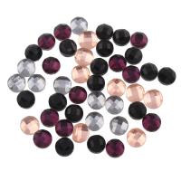 Glas Cabochons, flache Runde, flache Rückseite & facettierte, keine, 6x3mm, 1000PCs/Tasche, verkauft von Tasche