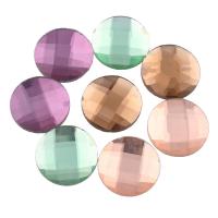 Γυαλί Cabochons, Ποτήρι, Flat Γύρος, επίπεδη πλάτη & πολύπλευρη, περισσότερα χρώματα για την επιλογή, 18x3mm, 200PCs/τσάντα, Sold Με τσάντα