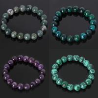 Gemstone Armbånd, Ædelsten, Runde, forskellige materialer til valg & forskellig størrelse for valg, Solgt Per Ca. 7.4 inch Strand