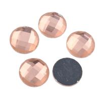 Γυαλί Cabochons, Ποτήρι, Flat Γύρος, επίπεδη πλάτη & πολύπλευρη, Σαμπάνια, 12x3mm, 280PCs/τσάντα, Sold Με τσάντα