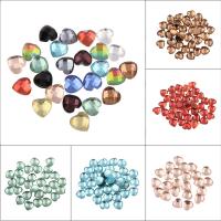 Γυαλί Cabochons, Ποτήρι, Flat Καρδιά, επίπεδη πλάτη & πολύπλευρη, περισσότερα χρώματα για την επιλογή, 8x8x3mm, 400PCs/τσάντα, Sold Με τσάντα