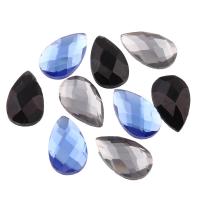 Glas Cabochons, Tropfen, flache Rückseite & facettierte, keine, 13x18x4mm, 220PCs/Tasche, verkauft von Tasche