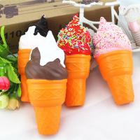 Missley Stress Squishy Toys verlichten, PU, Ice Cream, gemengde kleuren, 170x70mm, 5pC's/Bag, Verkocht door Bag