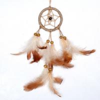 Mode Dreamcatcher, Plast, med Hampa & Feather & Trä, Tassel, 60x300mm, Säljs av PC