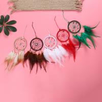 Mode Dreamcatcher, Plastic, med Feather & Nylonsnor & Glas Seed Beads, Tassel, flere farver til valg, 75x300mm, Solgt af PC