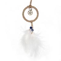 Mode Dreamcatcher, Plast, med Hampa & Feather & Glass Seed Beads, Tassel, 60x280mm, Säljs av PC