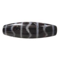 Coirníní Tibéidis dZi Agate Nádúrtha, Agate Tibéidis, Oval, fiacla Tiger & jewelry Búdaíoch & dhá ton, 38x12mm, Poll:Thart 2.5mm, Díolta De réir PC