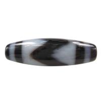 Coirníní Tibéidis dZi Agate Nádúrtha, Agate Tibéidis, Oval, fiacla Tiger & jewelry Búdaíoch & dhá ton, 38x12mm, Poll:Thart 2.5mm, Díolta De réir PC