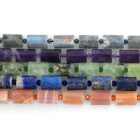 Mješoviti Gemstone perle, Dragi kamen, Kolona, različiti materijali za izbor & faceted, 15x10x10mm, Rupa:Približno 1mm, Približno 22računala/Strand, Prodano Per Približno 15 inčni Strand