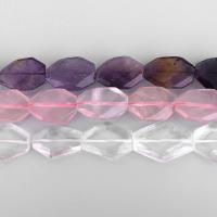 Mješoviti Gemstone perle, Dragi kamen, različiti materijali za izbor & faceted, 29-40x22-31x7-9mm, Rupa:Približno 2mm, Približno 12-13računala/Strand, Prodano Per Približno 15-15.7 inčni Strand