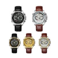 Leather with Glass & Stainless Steel & Zinc Alloy plated Life water resistant & for man Length Approx 9 Inch Sold By PC