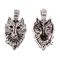 Zinklegierung Tier Anhänger, Wolf, antik silberfarben plattiert, frei von Blei & Kadmium, 18x33x8mm, Bohrung:ca. 4mm, 10PCs/Tasche, verkauft von Tasche