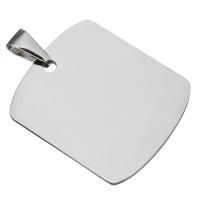 Fascino di Tag in acciaio inossidabile, acciaio inox, Rettangolo, colore originale, 30x35x1.50mm, Foro:Appross. 4x7mm, Venduto da PC