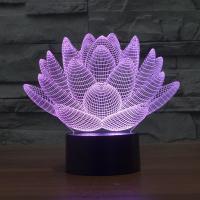 Nacht LED-Licht neben 3D-Lampe, ABS Kunststoff, mit Acryl, Lotus, mit USB-Schnittstelle & automatisch die Farbe wechseln & verschiedene Stile für Wahl, 193x87x143mm, verkauft von setzen