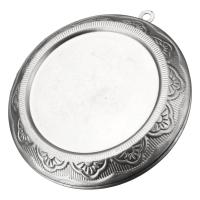 ROSTFRITT STÅL Locket hänge Inställning, Flat Round, ursprungliga färgen, 45x48x10mm, Hål:Ca 2mm, Innerdiameter:Ca 31, 30x30mm, 10PC/Lot, Säljs av Lot