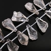 Φυσικό Σαφή χαλαζία χάντρες, Clear Quartz, 18-24x34-40x18-24mm, Τρύπα:Περίπου 0.6mm, Περίπου 14PCs/Strand, Sold Per Περίπου 16 inch Strand