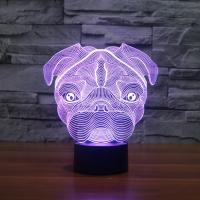 Noc Led światła obok lampy 3D, Plastik ABS, ze Akryl, Pies, z interfejsem USB & zmienić kolor automatycznie & różne style do wyboru, 183x87x201mm, sprzedane przez Ustaw