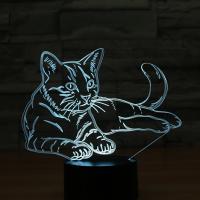 Night Led Light Ao lado da lâmpada 3D, Plástico ABS, with acrilico, Gato, com interface USB & mudar de cor automaticly & Vario tipos a sua escolha & Varios pares a sua escolha, vendido por Defina