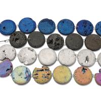 Rire Agate Rift goutte, Plat rond, plus de couleurs à choisir, 28-31x28-31x6-7mm, Trou:Environ 1.5mm, Environ 6PC/brin, Vendu par Environ 8 pouce brin