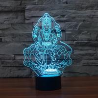 Nachtlicht naast 3D-lamp, ABS Plastic, met Acryl, Boeddha, met USB-interface & kleur automatisch veranderen & verschillende stijlen voor de keuze, 168x87x258mm, Verkocht door Stel