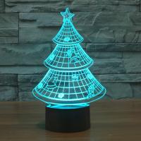 Night Led Light Beside 3D Lamp  ABS Plastic with Acrylic Christmas Tree with USB interface & change color automaticly Sold By Set