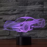 Night Led Light Udover 3D Lampe, ABS plast, med Akryl, Racing Car, med USB-interface & ændre farve maskinskrevet & forskellige stilarter for valg & forskellige design til valg, Solgt af sæt