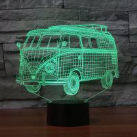 Noc Led światła obok lampy 3D, Plastik ABS, ze Akryl, Autobus, z interfejsem USB & zmienić kolor automatycznie & różne style do wyboru, 210x87x201mm, sprzedane przez Ustaw