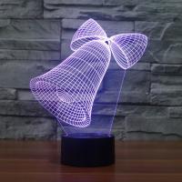 Nacht LED-Licht neben 3D-Lampe, ABS Kunststoff, mit Acryl, Weihnachtsglocke, mit USB-Schnittstelle & automatisch die Farbe wechseln & verschiedene Stile für Wahl, 188x87x230mm, verkauft von setzen