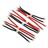 Nylon Koord Armband Cord, met Zinc Alloy, Stick, plated, verstelbaar & 2-strengs, meer kleuren voor de keuze, lood en cadmium vrij, 8x5mm, Gat:Ca 2mm, Per verkocht Ca 7.5 inch Strand