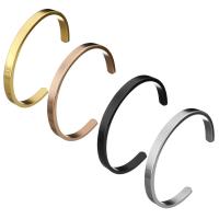 ステンレス カフスブレスレット, メッキ, 女性用, 無色, 6mm, 内径:約 58x45mm, 売り手 パソコン