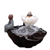 Porcelain Backflow Incense Burner, Poircealláin, lámhdhéanta, 115x80mm, Díolta De réir PC