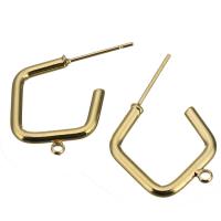 Brass Earring Post, cobre, banhado, com loop, Mais cores pare escolha, 17x27x2mm, 0.5mm, Buraco:Aprox 0.8mm, 50Pairs/Lot, vendido por Lot