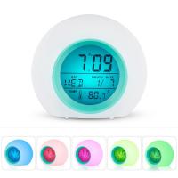 Kunststoff Wecker, 7 LED Stimmungslicht & mit LED-Licht & mit Thermometer, 85x85x80mm, verkauft von PC