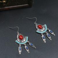 Sinc Alloy Buail Earring, le Roisín, iarann Hook earring, dath airgid antique plátáilte, do bhean, luaidhe & caidmiam saor in aisce, 25x60mm, Díolta De réir Péire