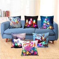 Housse de coussin, velours de coton, cadre, impression, avec la lumière led & modèles différents pour le choix, 450x450mm, Vendu par PC