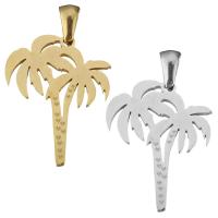 Edelstahl Schmuck Anhänger, Palm Tree, plattiert, poliert, keine, 20x25x1.50mm, Bohrung:ca. 2.5x5mm, 10PCs/Tasche, verkauft von Tasche