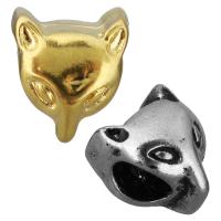 Stainless Steel European Pärlor, ROSTFRITT STÅL, Fox, plated, utan troll, fler färger för val, 10x11x10mm, Hål:Ca 5mm, 10PC/Bag, Säljs av Bag