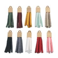 Velveteen Hänge, med zinklegering borgen, Tassel, guldfärg pläterade, fler färger för val, 10x27mm, Hål:Ca 2-3mm, 10PC/Bag, Säljs av Bag