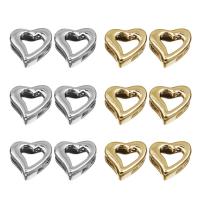 Zinc Alloy Slide Charm Finde, Heart, forgyldt, flere farver til valg, bly & cadmium fri, 9x10mm, Hole:Ca. 2.5x6mm, 30pc'er/Bag, Solgt af Bag