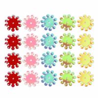 Sequin plástico, Flor, cores misturadas, 16mm, Aprox 600PCs/Bag, vendido por Bag