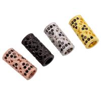 Abalorios de Micro Pavé de Zirconía Cúbica en Latón, metal, Columna, chapado, micro arcilla de zirconia cúbica, más colores para la opción, libre de níquel, plomo & cadmio, 6x13.50x6mm, agujero:aproximado 3x3mm, Vendido por UD