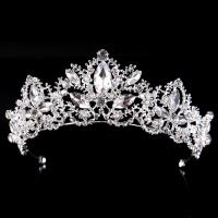 Zinklegierung Tiaras, mit Kristall, Krone, Platinfarbe platiniert, für Braut & facettierte & mit Strass, frei von Blei & Kadmium, 55mm, verkauft von PC