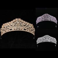 liga de zinco Tiaras, Coroa, banhado, para noivas & com strass, Mais cores pare escolha, Chumbo e cádmio livre, 45mm, vendido por PC