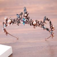 Zinc Alloy Hair Band, met ABS kunststof parel & Kristal, Bloem, antieke koperen kleur vergulde, voor vrouw & gefacetteerde & met strass, lood en cadmium vrij, 50x310mm, Verkocht door PC