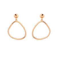 Boucles d'oreilles en alliage de zinc, acier inoxydable puce boucle d'oreille, Placage de couleur d'or, pour femme, sans plomb et cadmium, 30x45mm, Vendu par paire