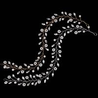 Headband Zinc Alloy with ABS Plastic Pearl & Crystal Leaf plated for woman & faceted lead & cadmium free Sold By PC