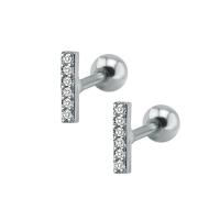 Ανοξείδωτο χάλυβα Ear Piercing Κοσμήματα, Titanium Steel, επιχρυσωμένο, για τη γυναίκα & με ζιργκόν, περισσότερα χρώματα για την επιλογή, 8mm, 6Ζεύγη/Παρτίδα, Sold Με Παρτίδα